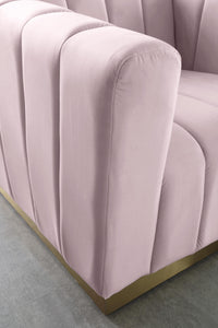 Marlon Pink Velvet Chair - Furnish 4 Less 98 (NY)*