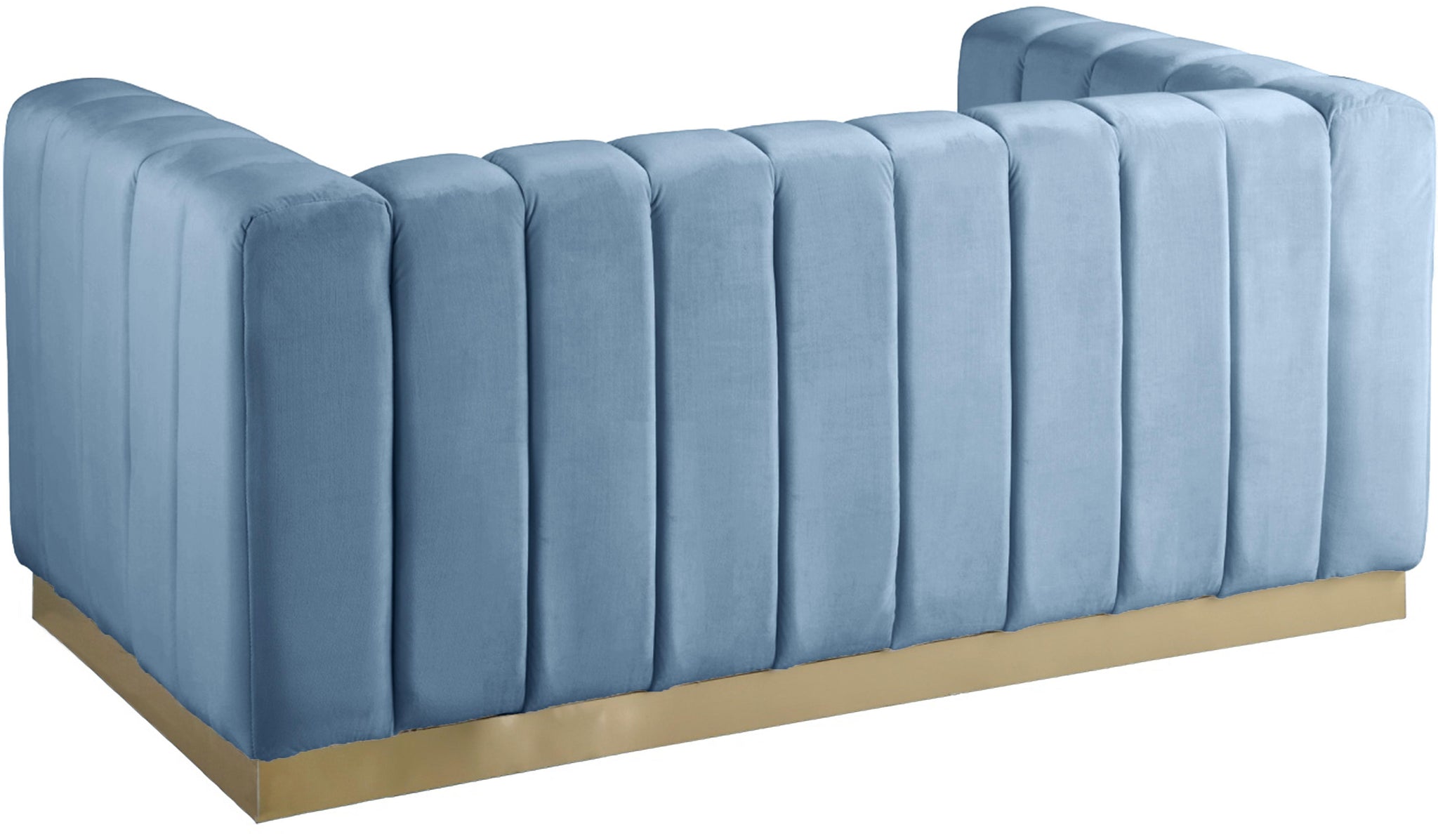 Marlon Sky Blue Velvet Loveseat - Furnish 4 Less 98 (NY)*