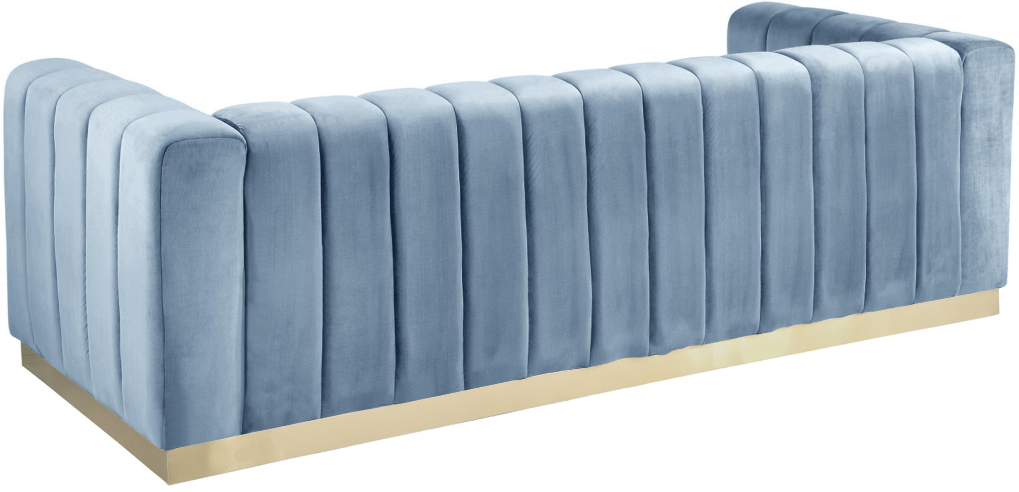 Marlon Sky Blue Velvet Sofa - Furnish 4 Less 98 (NY)*