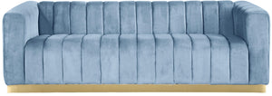 Marlon Sky Blue Velvet Sofa - Furnish 4 Less 98 (NY)*