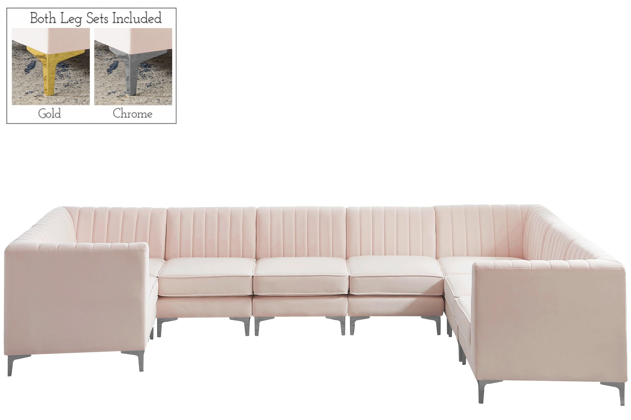 Alina Pink Velvet Modular Sectional