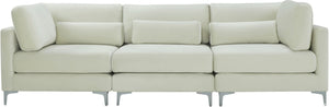 Julia Cream Velvet Modular Sofa (3 Boxes)