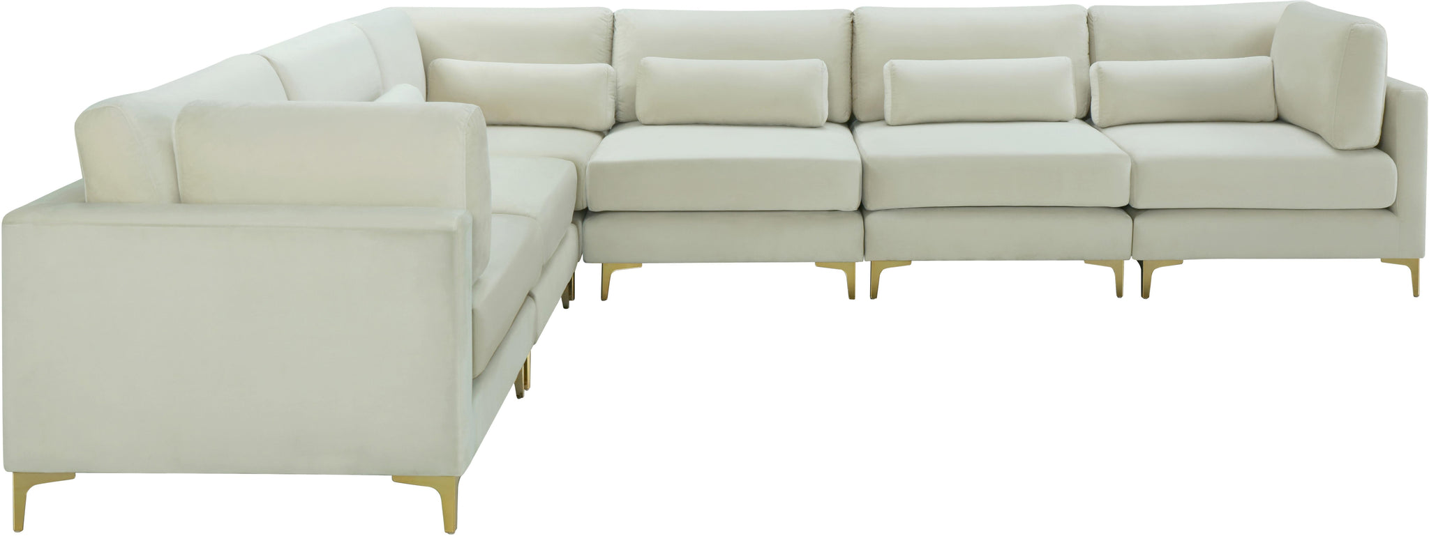 Julia Cream Velvet Modular Sectional (6 Boxes) - Furnish 4 Less 98 (NY)*