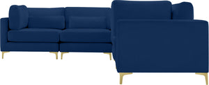 Julia Navy Velvet Modular Sectional (5 Boxes)