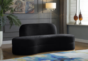 Mitzy Black Velvet Sofa - Furnish 4 Less 98 (NY)*