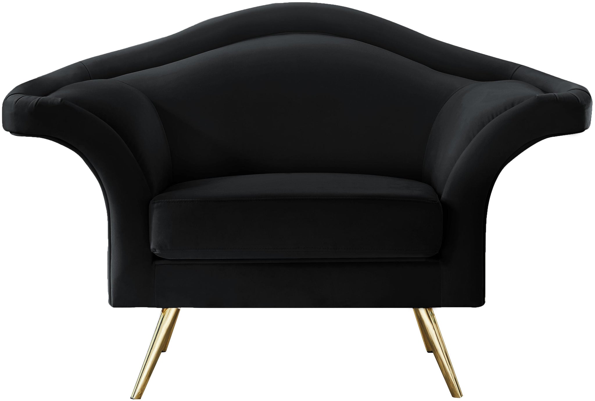 Lips Black Velvet Chair - Furnish 4 Less 98 (NY)*