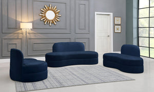 Mitzy Navy Velvet Sofa - Furnish 4 Less 98 (NY)*