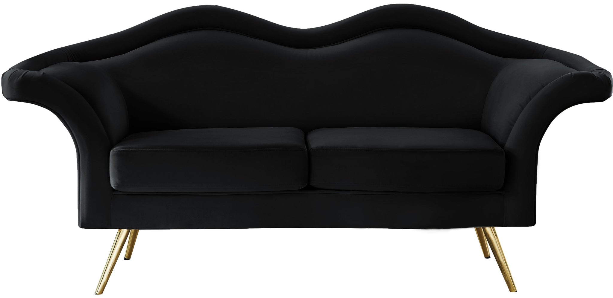 Lips Black Velvet Loveseat - Furnish 4 Less 98 (NY)*