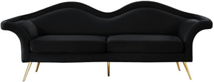 Lips Black Velvet Sofa - Furnish 4 Less 98 (NY)*