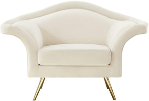 Lips Cream Velvet Chair - Furnish 4 Less 98 (NY)*