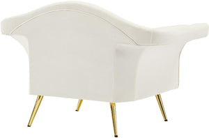 Lips Cream Velvet Chair - Furnish 4 Less 98 (NY)*