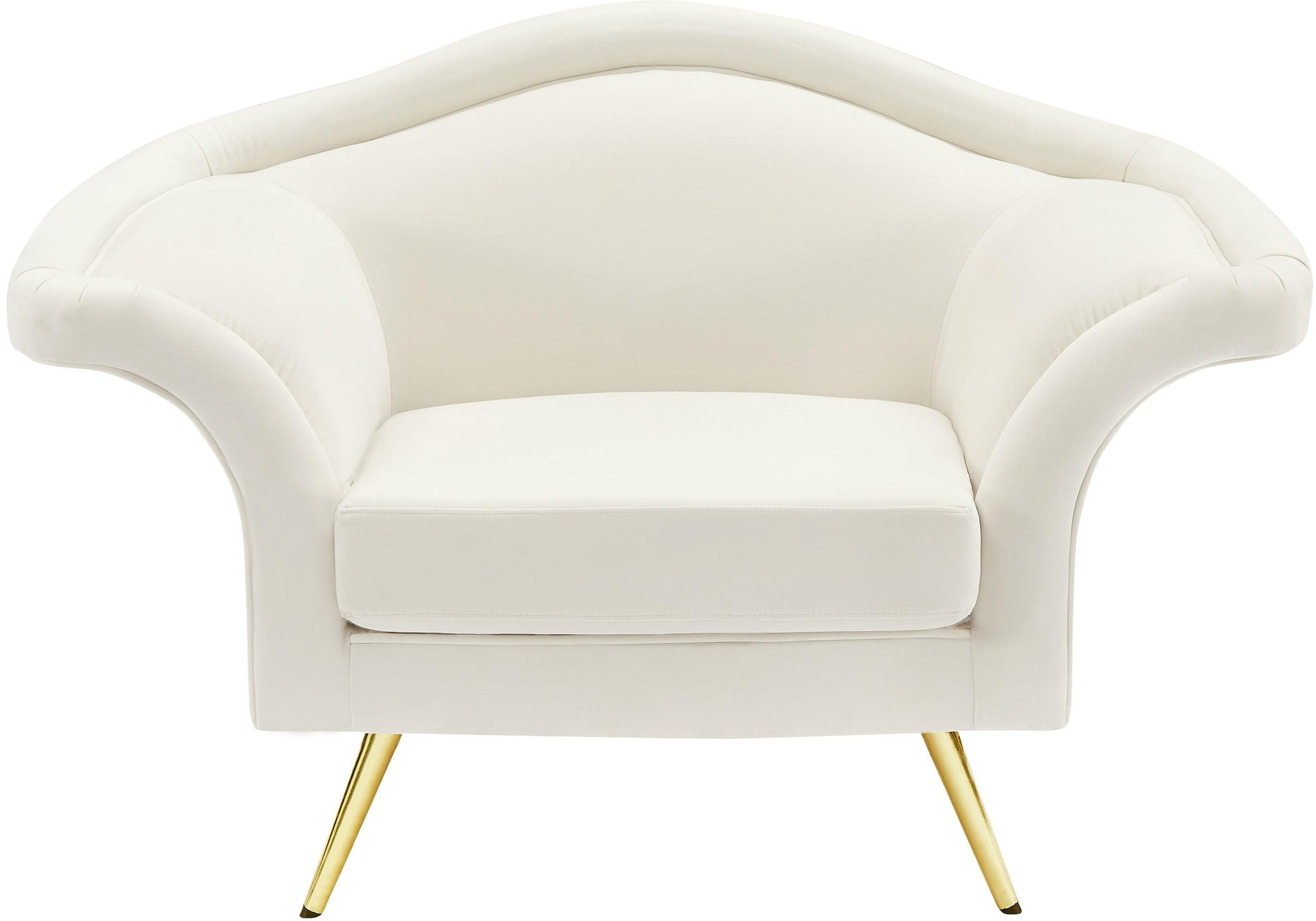 Lips Cream Velvet Chair - Furnish 4 Less 98 (NY)*