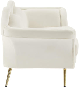 Lips Cream Velvet Loveseat - Furnish 4 Less 98 (NY)*