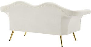 Lips Cream Velvet Loveseat - Furnish 4 Less 98 (NY)*