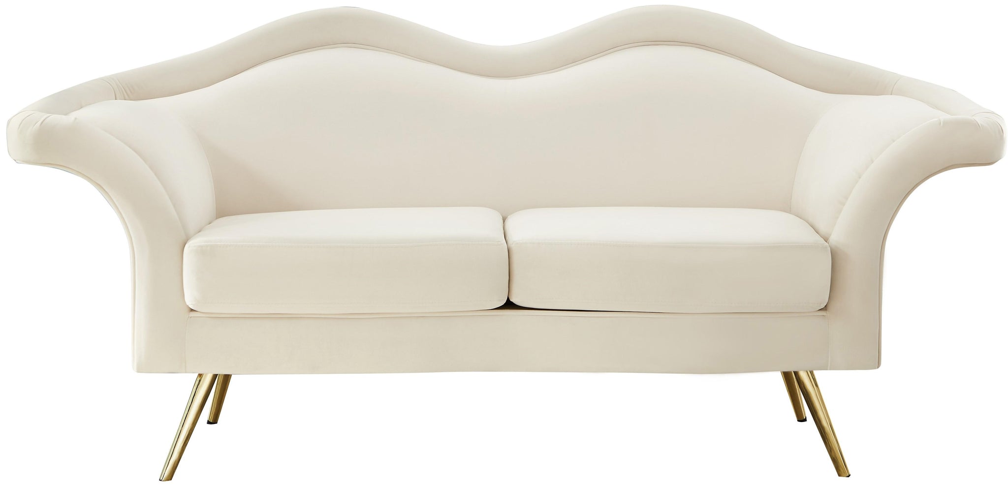 Lips Cream Velvet Loveseat - Furnish 4 Less 98 (NY)*