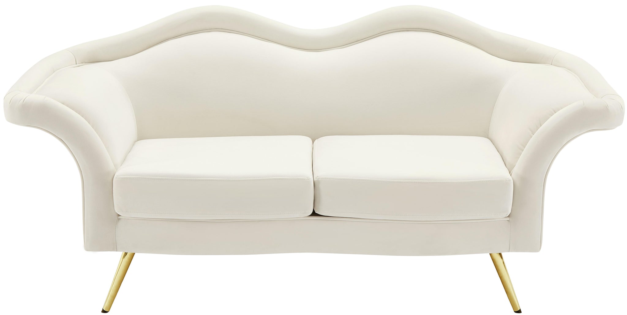 Lips Cream Velvet Loveseat - Furnish 4 Less 98 (NY)*