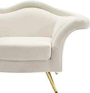 Lips Cream Velvet Chair - Furnish 4 Less 98 (NY)*