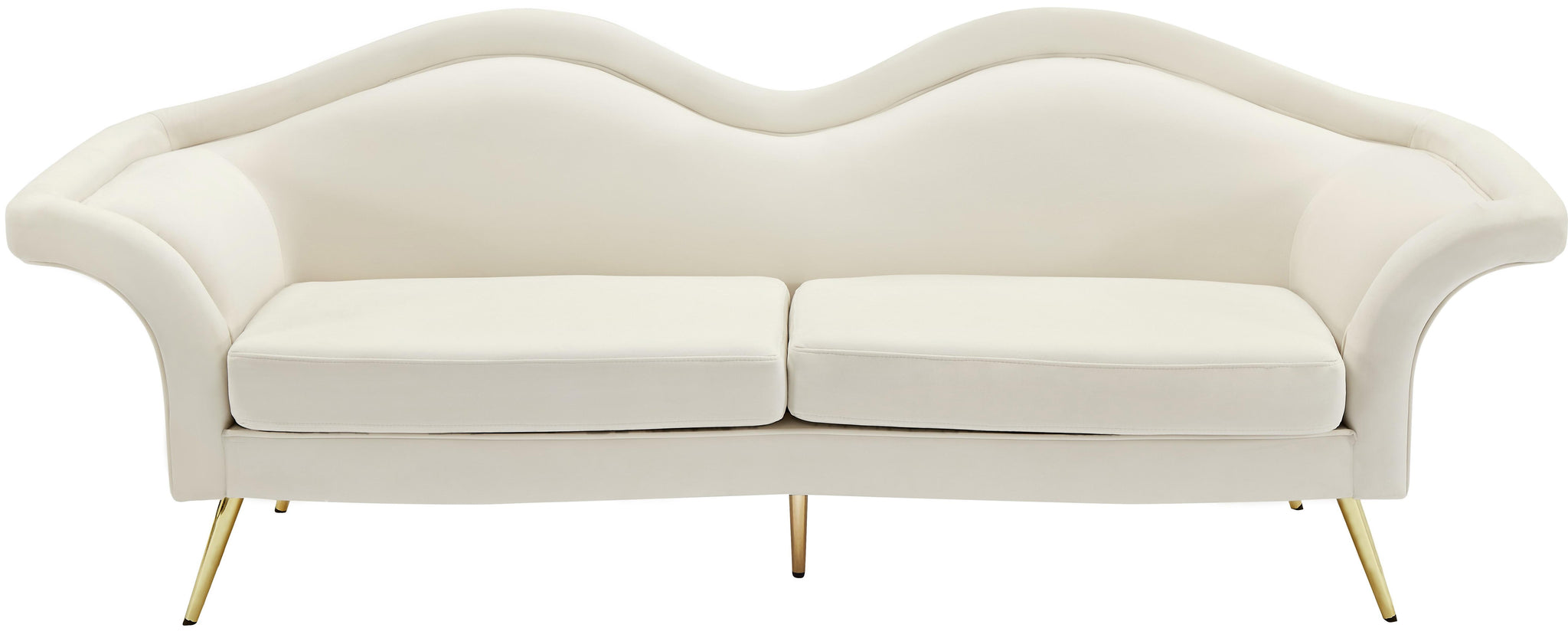 Lips Cream Velvet Sofa - Furnish 4 Less 98 (NY)*