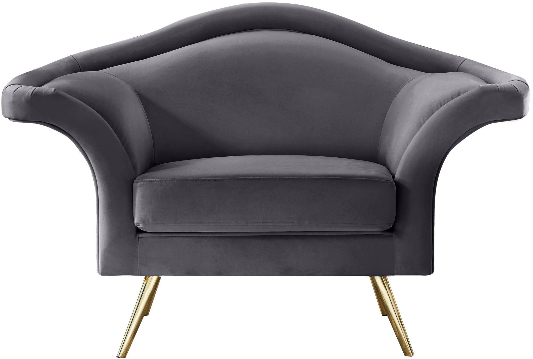 Lips Grey Velvet Chair - Furnish 4 Less 98 (NY)*