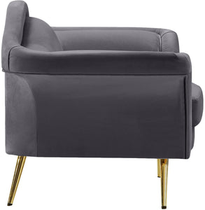 Lips Grey Velvet Chair - Furnish 4 Less 98 (NY)*