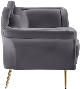 Lips Grey Velvet Loveseat - Furnish 4 Less 98 (NY)*