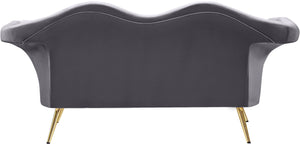 Lips Grey Velvet Loveseat - Furnish 4 Less 98 (NY)*