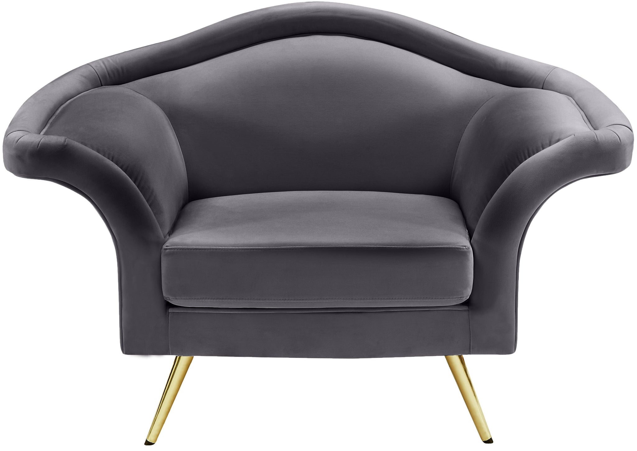 Lips Grey Velvet Chair - Furnish 4 Less 98 (NY)*