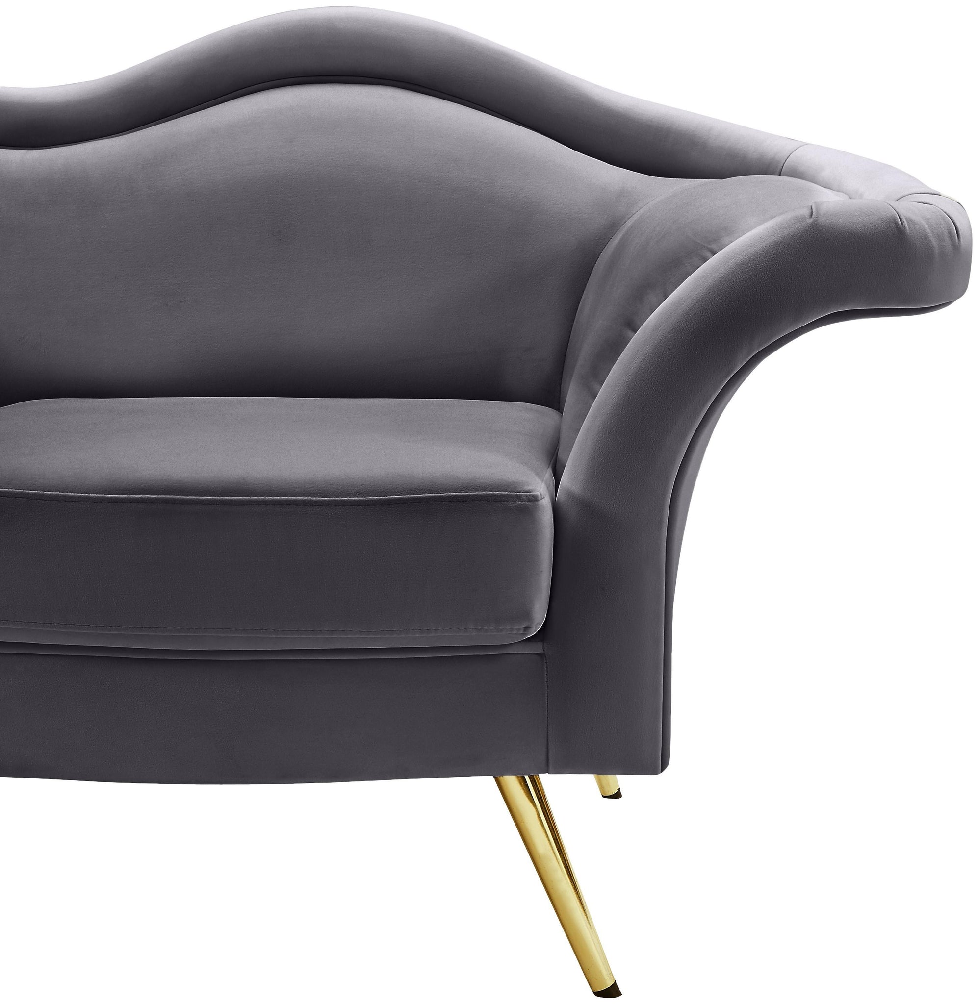 Lips Grey Velvet Chair - Furnish 4 Less 98 (NY)*