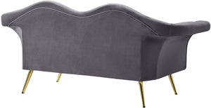 Lips Grey Velvet Loveseat - Furnish 4 Less 98 (NY)*