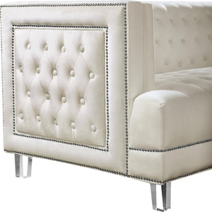 Lucas Cream Velvet Loveseat - Furnish 4 Less 98 (NY)*