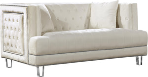 Lucas Cream Velvet Loveseat image