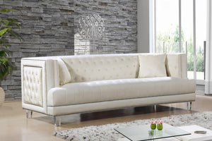 Lucas Cream Velvet Sofa - Furnish 4 Less 98 (NY)*