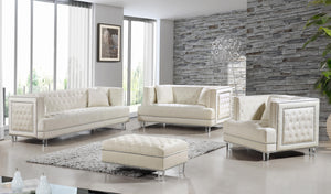 Lucas Cream Velvet Loveseat - Furnish 4 Less 98 (NY)*