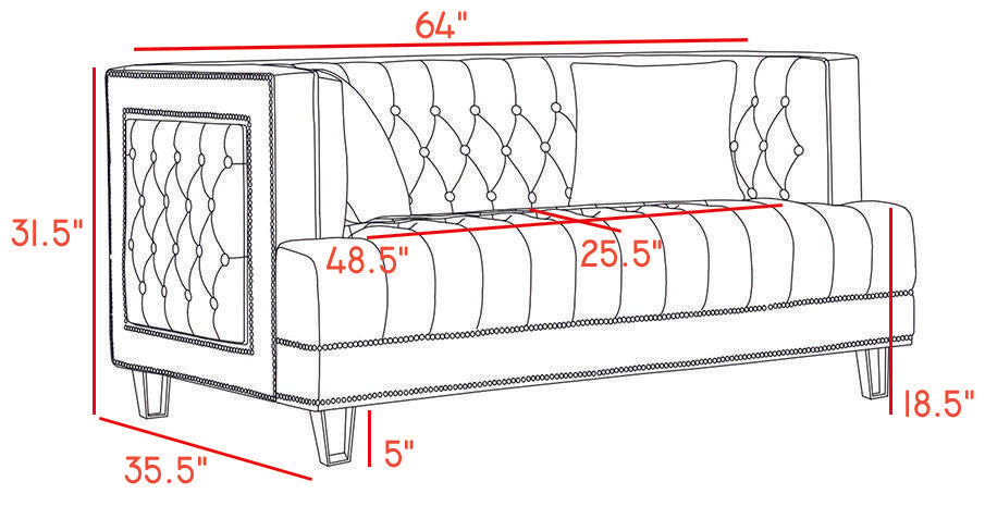 Lucas Grey Velvet Loveseat - Furnish 4 Less 98 (NY)*