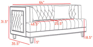 Lucas Navy Velvet Loveseat - Furnish 4 Less 98 (NY)*