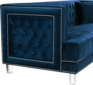 Lucas Navy Velvet Loveseat - Furnish 4 Less 98 (NY)*