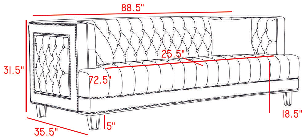 Lucas Cream Velvet Sofa - Furnish 4 Less 98 (NY)*