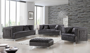 Lucas Grey Velvet Loveseat - Furnish 4 Less 98 (NY)*