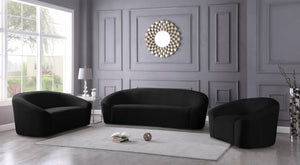 Riley Black Velvet Sofa - Furnish 4 Less 98 (NY)*