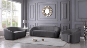 Riley Grey Velvet Sofa - Furnish 4 Less 98 (NY)*