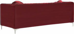 Isabelle Burgundy Velvet Sofa - Furnish 4 Less 98 (NY)*