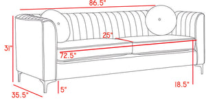 Isabelle Green Velvet Sofa - Furnish 4 Less 98 (NY)*