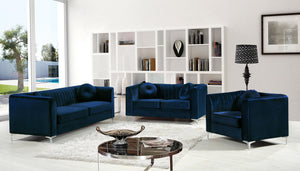 Isabelle Navy Velvet Loveseat - Furnish 4 Less 98 (NY)*