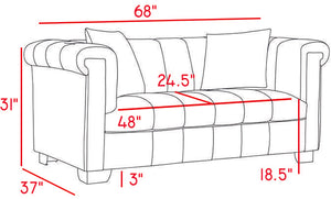 Kayla Green Velvet Loveseat - Furnish 4 Less 98 (NY)*