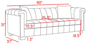 Kayla Cream Velvet Sofa - Furnish 4 Less 98 (NY)*