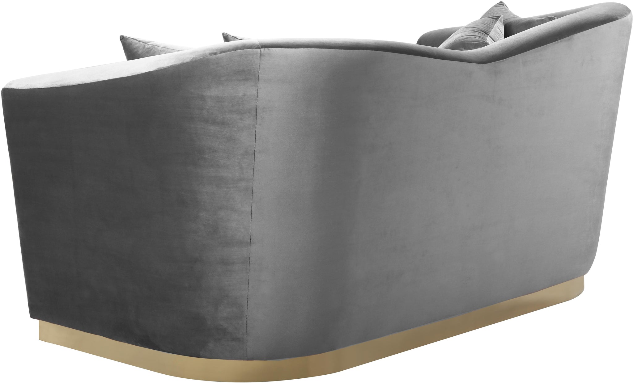 Arabella Grey Velvet Loveseat - Furnish 4 Less 98 (NY)*