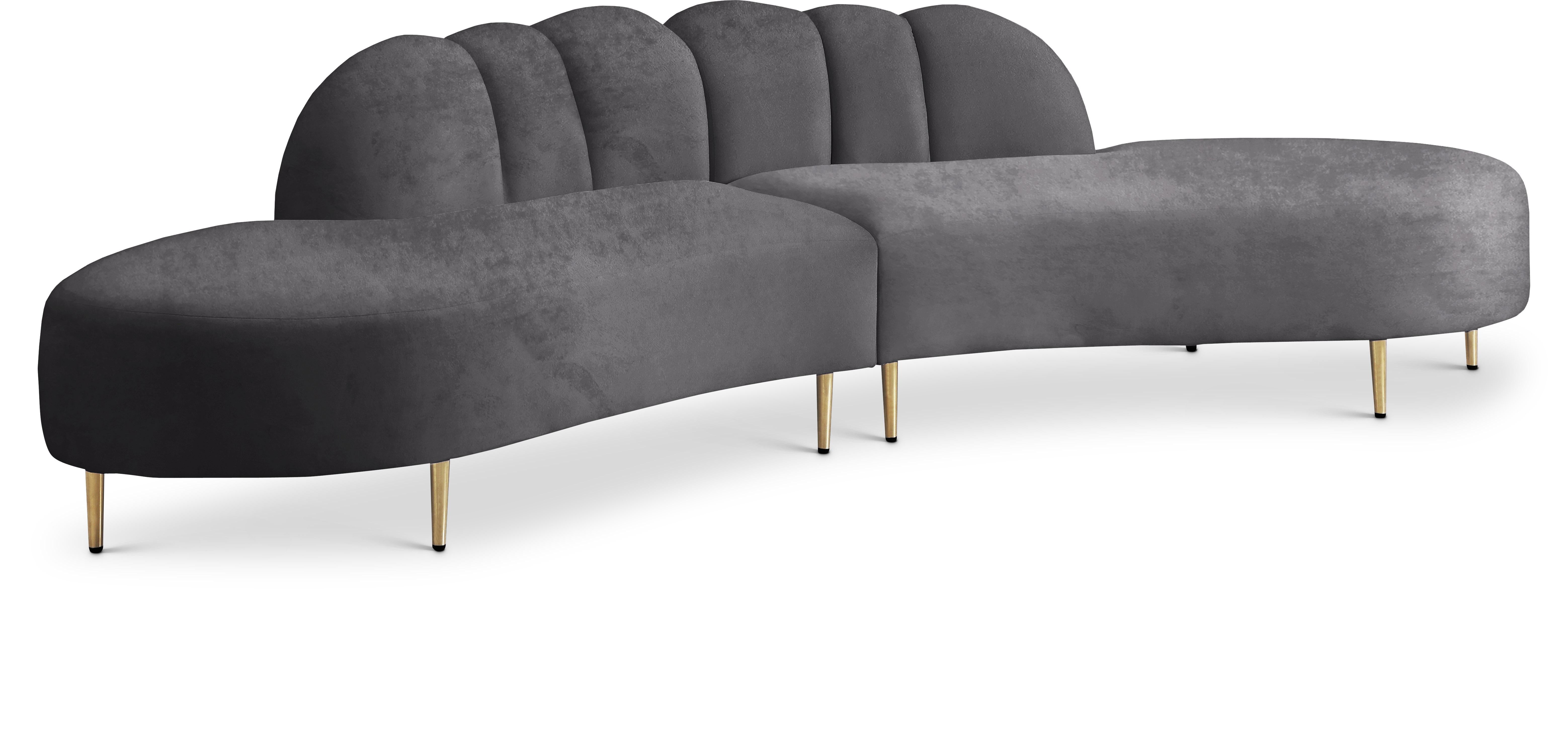 Divine Grey Velvet 2pc. Sectional image