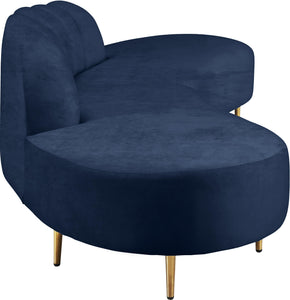 Divine Navy Velvet 2pc. Sectional - Furnish 4 Less 98 (NY)*