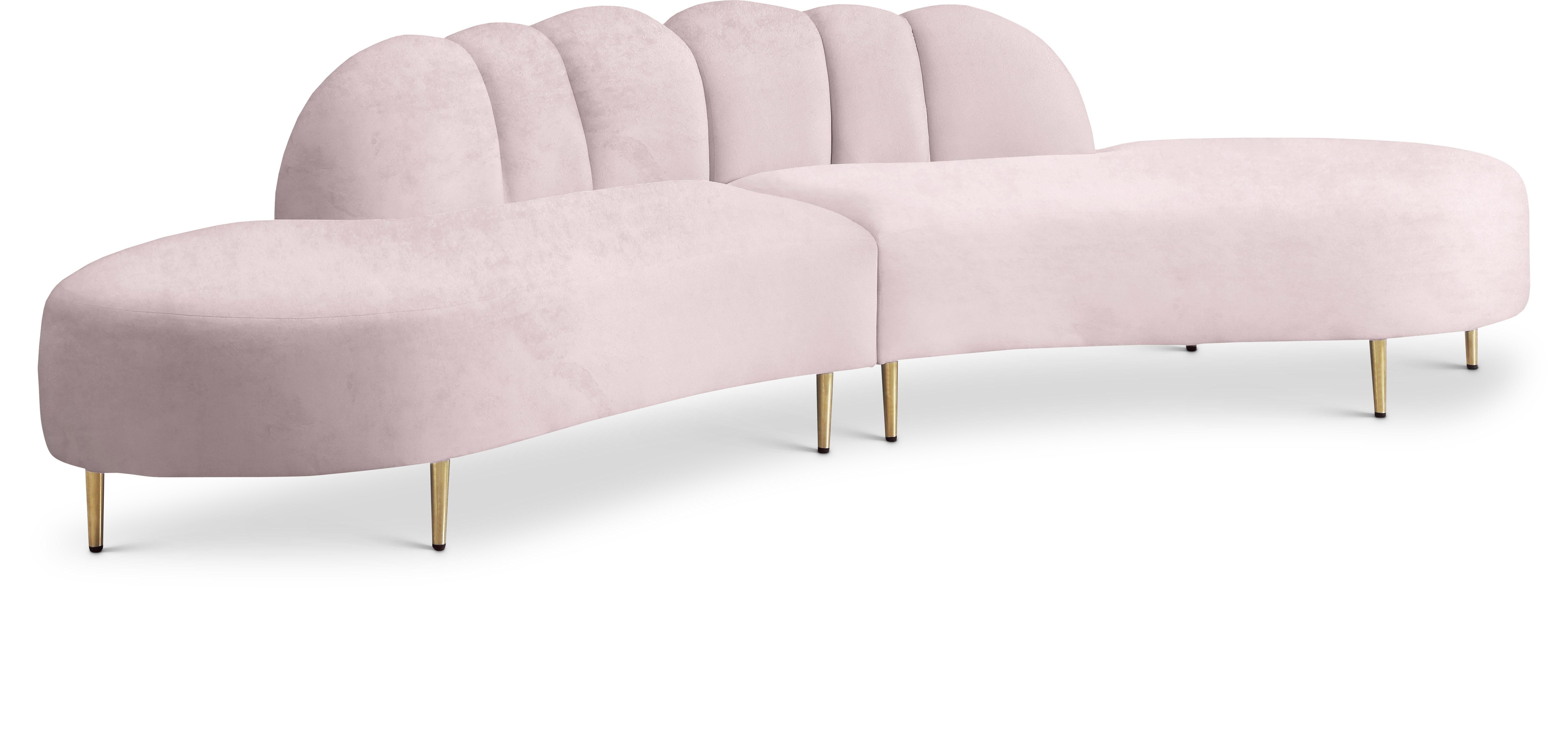 Divine Pink Velvet 2pc. Sectional image