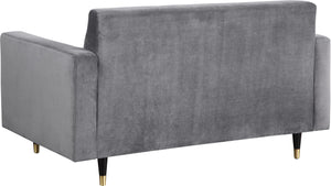 Lola Grey Velvet Loveseat - Furnish 4 Less 98 (NY)*